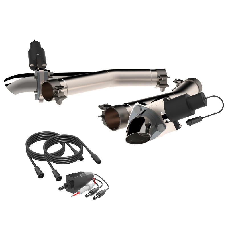 QTP 11-18 Dodge Durango 5.7L 2.5in 304SS Aggressor Cutout Dual Mid Pipes.
