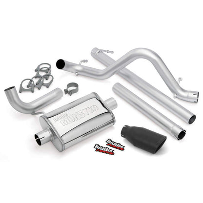 Banks Power 07-11 Jeep 3.8L Wrangler Unlimited - 4dr Monster Exh Sys - SS Single Exh w/ Black Tip.