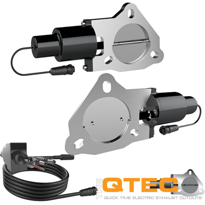QTP 3in Bolt-On QTEC Dual Electric Cutout Valves - Pair.