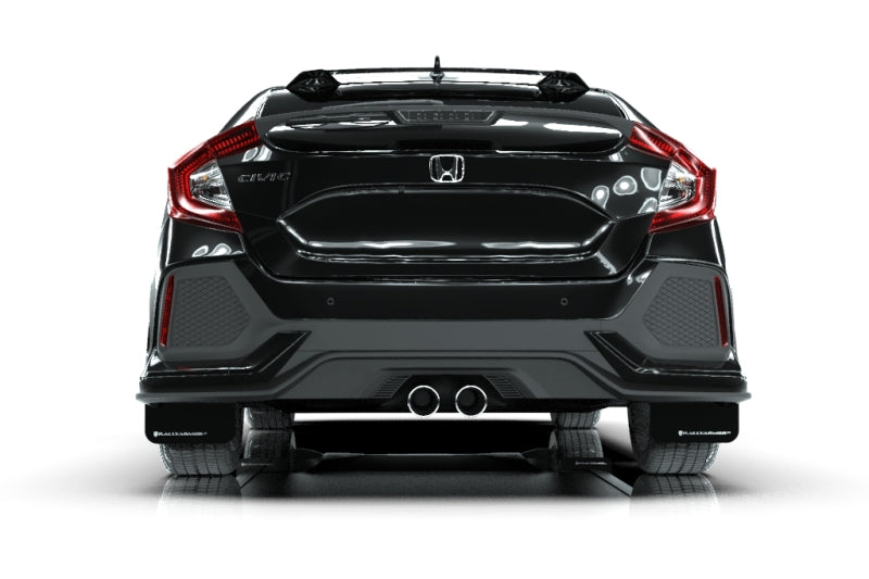Rally Armor 17-19 Honda Civic Sport Touring UR Black Mud Flap w/ White Logo.