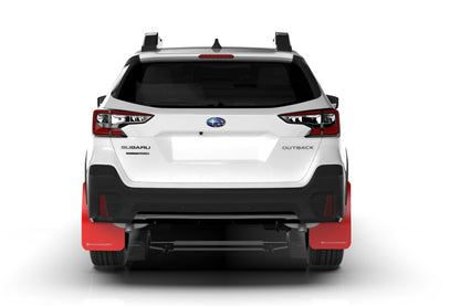 Rally Armor 20+ Subaru Outback UR Black Mud Flap w/ White Logo.