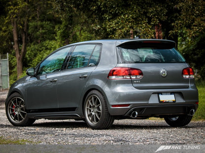 AWE Tuning Mk6 GTI Performance Catback - Diamond Black Round Tips.