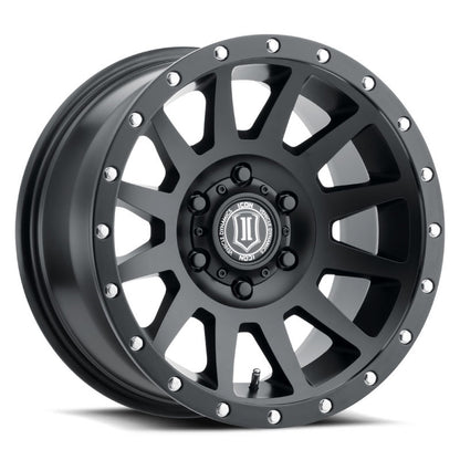 ICON Compression 17x8.5 6x135 6mm Offset 5in BS 87.1mm Bore Satin Black Wheel.