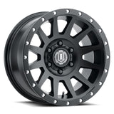 ICON Compression 17x8.5 6x5.5 0mm Offset 4.75in BS 106.1mm Bore Satin Black Wheel.