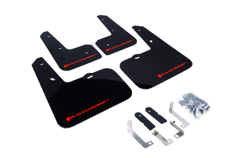 Rally Armor 12-13 Hyundai Veloster UR Black Mud Flap w/ Red Logo.