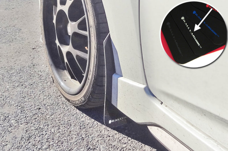 Rally Armor 12-13 Hyundai Veloster UR Black Mud Flap w/ White Logo.