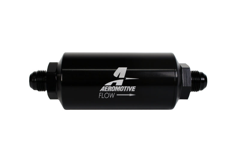 Aeromotive In-Line Filter - AN-08 size Male - 10 Micron Microglass Element - Bright-Dip Black.