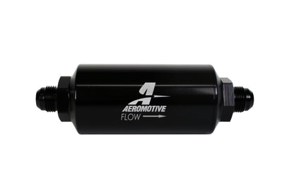 Aeromotive In-Line Filter - AN-08 size Male - 10 Micron Microglass Element - Bright-Dip Black.