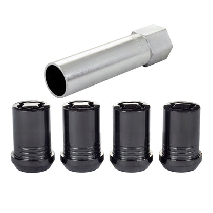 McGard Wheel Lock Nut Set - 4pk. (Tuner / Cone Seat) M12X1.5 / 13/16 Hex / 1.24in. Length - Black.