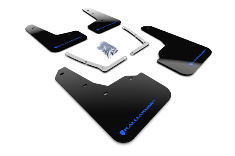 Rally Armor 16-19 Honda Civic Si UR Black Mud Flap w/ Blue Logo.