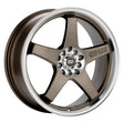 Enkei EV5 17x7 4x100/114.3 45mm Offset 72.6 Bore Diameter Matte Bronze w/ Machined Lip Wheel.