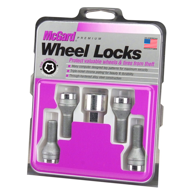 McGard Wheel Lock Bolt Set - 4pk. (Cone Seat) M14X1.5 / 19mm Hex / 31.0mm Shank Length - Chrome.
