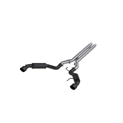 MBRP 15-17 Ford Mustang GT 5.0 3in Cat Back Dual Split Rear Race Version 4.5in Tips - Black Coated.