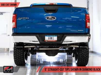 AWE Tuning Dual Exit Performance Exhaust - Diamond Black Tips | 3015-33120
