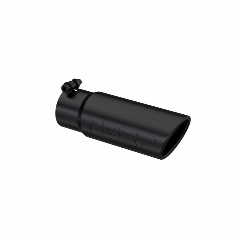 MBRP Universal Tip 3-1/2in O.D. Angled Rolled End - 3in ID Inlet 10in Length - Black.