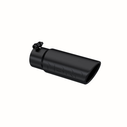 MBRP Universal Tip 3-1/2in O.D. Angled Rolled End - 3in ID Inlet 10in Length - Black.