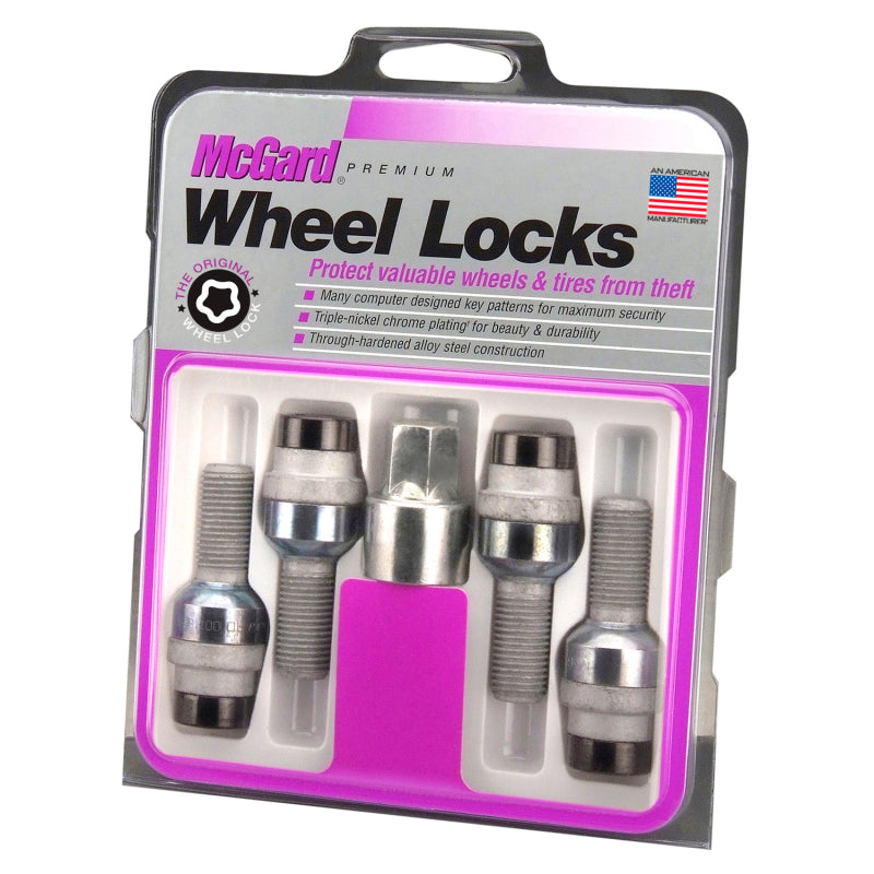 McGard Wheel Lock Bolt Set - 4pk. (Radius Seat) M14X1.5 / 17mm Hex / 28.2mm Shank Length - Black.