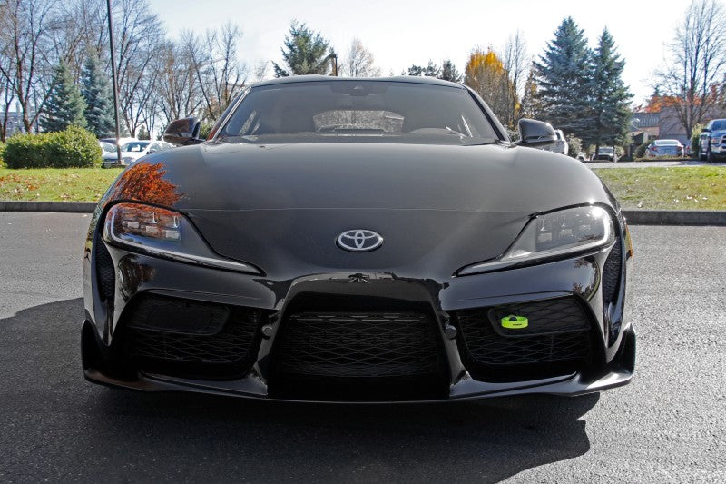 Perrin 2020 Toyota Supra Tow Hook Kit (Front) - Neon Yellow.