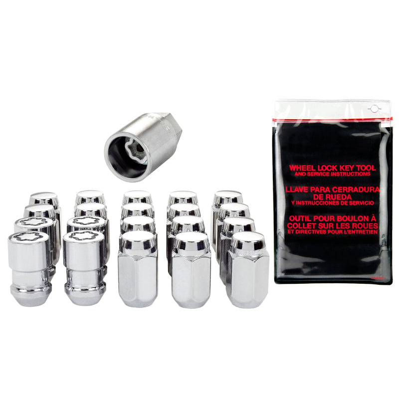 McGard 5 Lug Hex Install Kit w/Locks (Cone Seat Nut) M12X1.5 / 13/16 Hex / 1.5in. Length - Chrome.