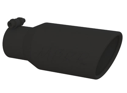 MBRP Universal Angled Rolled End Tip 4in OD / 2-3/4in Inlet / 10in Length - Black.
