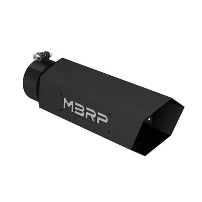 MBRP Universal Hex Tip 4in Inlet 16in Length w/ Logo - Black Coated.