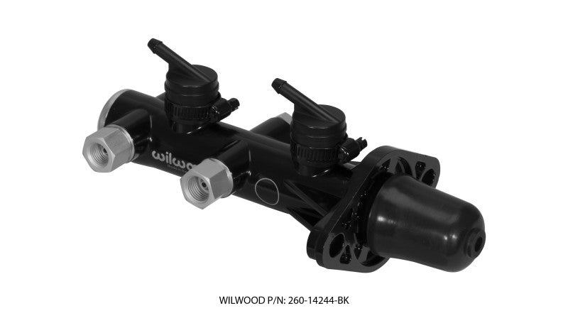 Wilwood Tandem Remote Master Cylinder - 1 1/8in Bore Black.