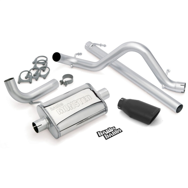 Banks Power 07-11 Jeep 3.8L Wrangler - 2dr Monster Exhaust System - SS Single Exhaust w/ Black Tip.