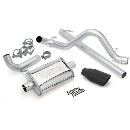 Banks Power 07-11 Jeep 3.8L Wrangler - 2dr Monster Exhaust System - SS Single Exhaust w/ Black Tip.