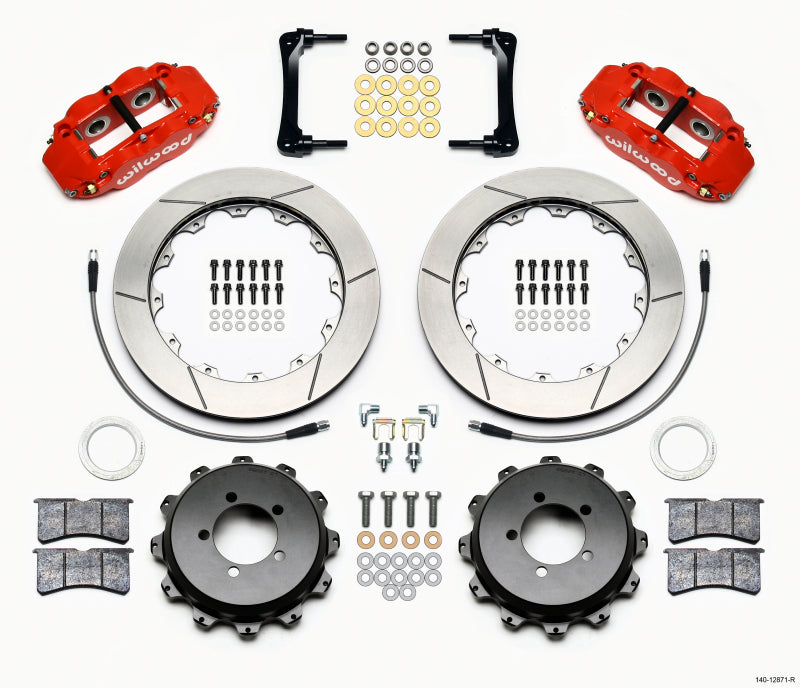 Wilwood Narrow Superlite 4R Rear Kit 12.88in Red 2012-Up Toyota / Scion FRS w/Lines.
