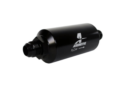 Aeromotive In-Line Filter - AN -10 size Male - 10 Micron Microglass Element - Bright-Dip Black.