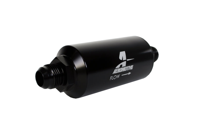 Aeromotive In-Line Filter - (AN-10) 100 Micron Stainless Steel Element Black Anodize Finish.