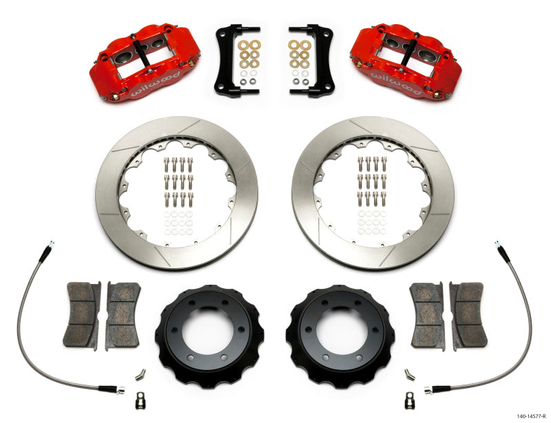 Wilwood Narrow Superlite Red 6R Front Kit 12.88in Slotted Rotor w/ Lines 05-15 Toyota Tacoma.