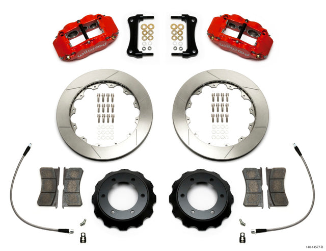 Wilwood Narrow Superlite Red 6R Front Kit 12.88in Slotted Rotor w/ Lines 05-15 Toyota Tacoma.