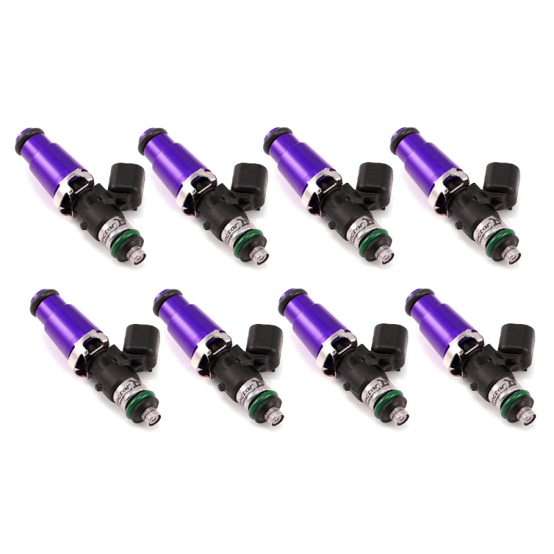 Injector Dynamics 1700cc Injectors - 60mm Length - 14mm Purple Top - 14mm Lower O-Ring (Set of 8).