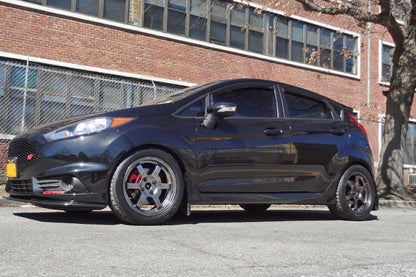 Rally Armor 13+ Ford Fiesta ST Black Mud Flap w/ White Logo.
