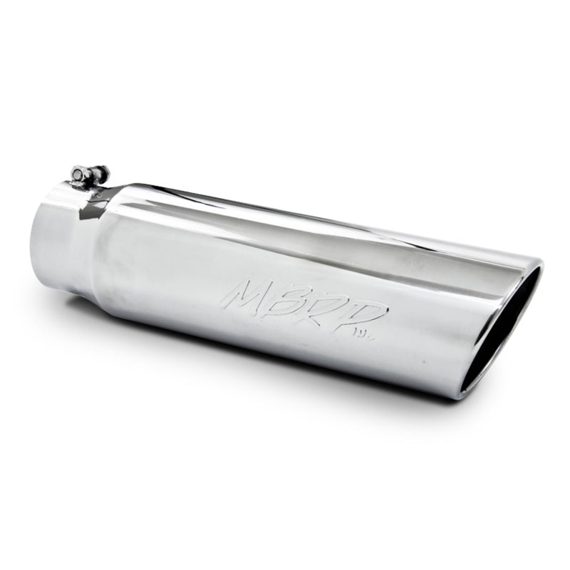 MBRP Universal 5in OD Angled Rolled End 4in Inlet 18in Lgth T304 Exhaust Tip.