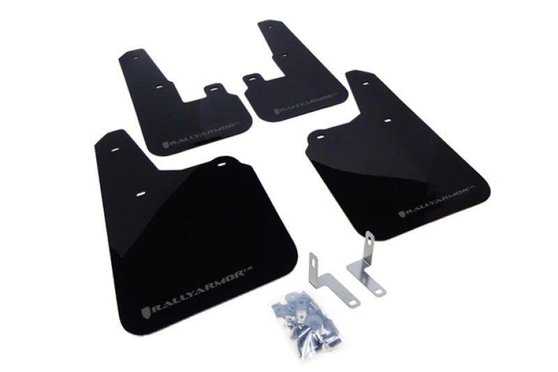 Rally Armor 2010+ Subaru Outback UR Black Mud Flap w/ Grey Logo.