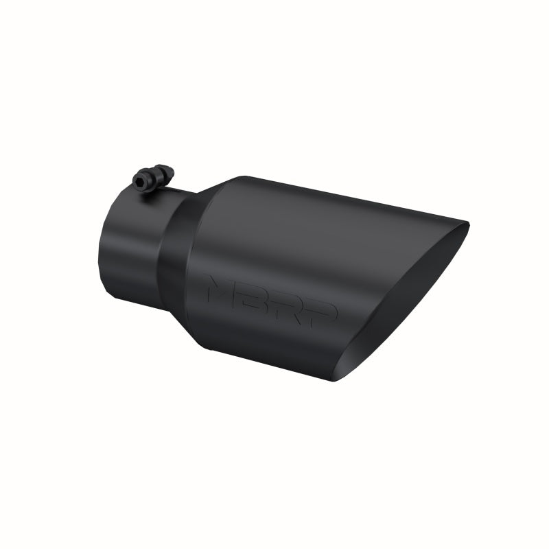 MBRP Universal Tip 6 O.D. Dual Wall Angled 4 inlet 12 length - Black Finish.