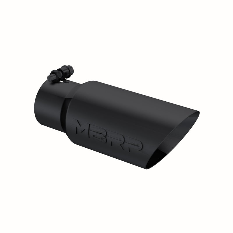 MBRP Universal Tip 4in OD 3in Inlet 10in Length Dual Wall Angled End Black.