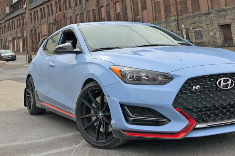 Rally Armor 2019+ Hyundai Veloster N UR Black Mud Flap w/ Performance Blue Logo.