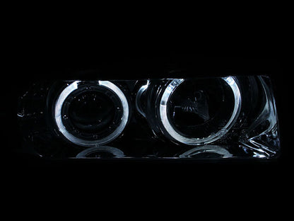 ANZO 1992-1998 BMW 3 Series E36 Projector Headlights w/ Halo Chrome G2 1 pc.