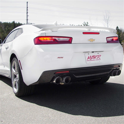 MBRP 2016 Chevy Camaro V8 6.2L 6spd 3in T409 Race Dual Cat Back w/ 4.5in Quad Dual Wall Tips.
