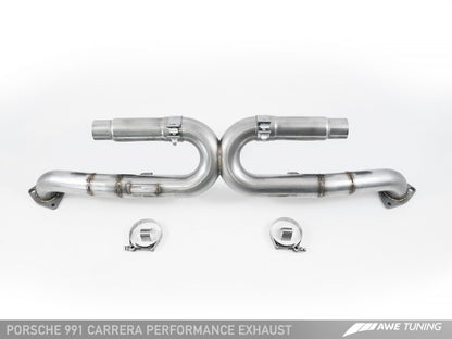 AWE Tuning 991 Carrera Performance Exhaust - Use Stock Tips.