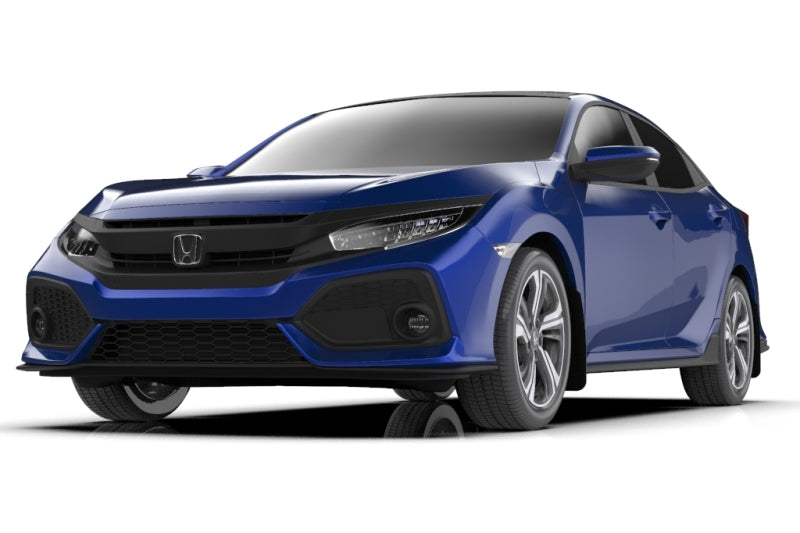 Rally Armor 2017-2020 Honda Civic LX / EX / EX-L Hatchback Black Mud Flap White Logo.