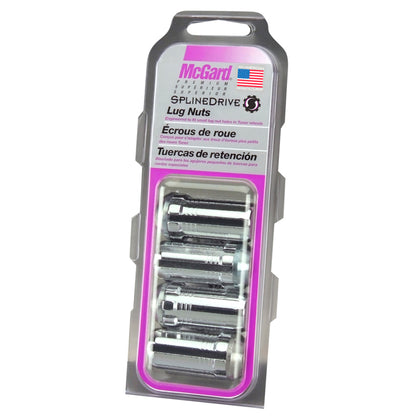 McGard SplineDrive Lug Nut (Cone Seat) M14X1.5 / 1.648in. Length (4-Pack) - Chrome (Req. Tool).