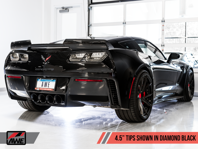 AWE Tuning 14-19 Chevy Corvette C7 Z06/ZR1 (w/o AFM) Touring Edition Axle-Back Exhaust w/Black Tips.