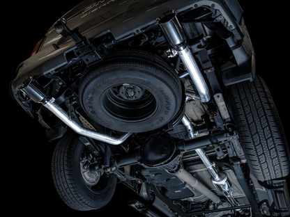 AWE Tuning Catback Split Rear Exit (Flat Bumper) | 3015-33206- Quad Diamond Tips