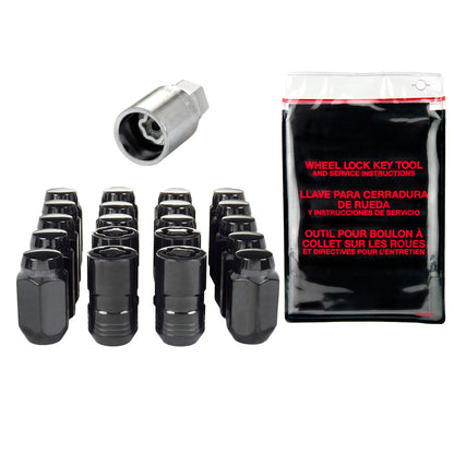 McGard 5 Lug Hex Install Kit w/Locks (Cone Seat Nut) M14X1.5 / 22mm Hex / 1.635in. Length - Black.