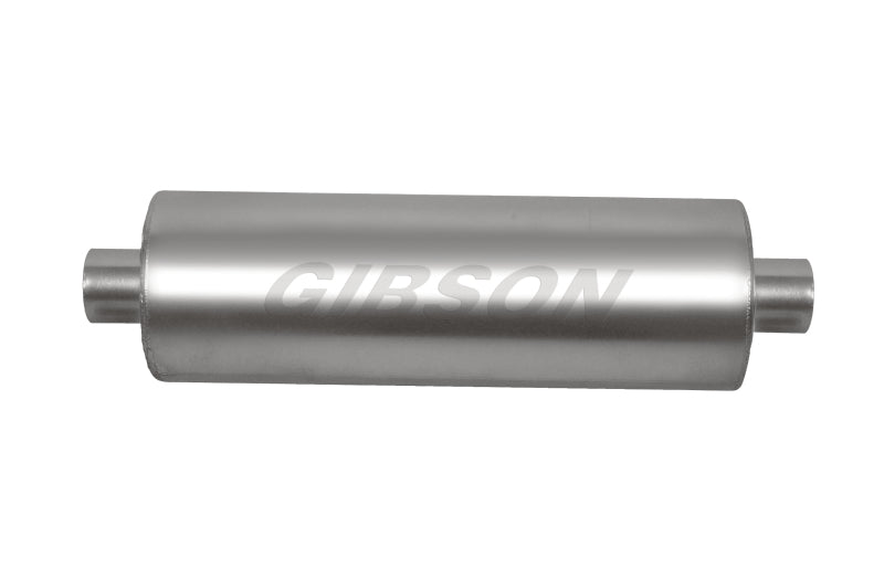 Gibson MWA Superflow Center/Center Round Muffler - 5x10in/3in Inlet/3in Outlet - Stainless.