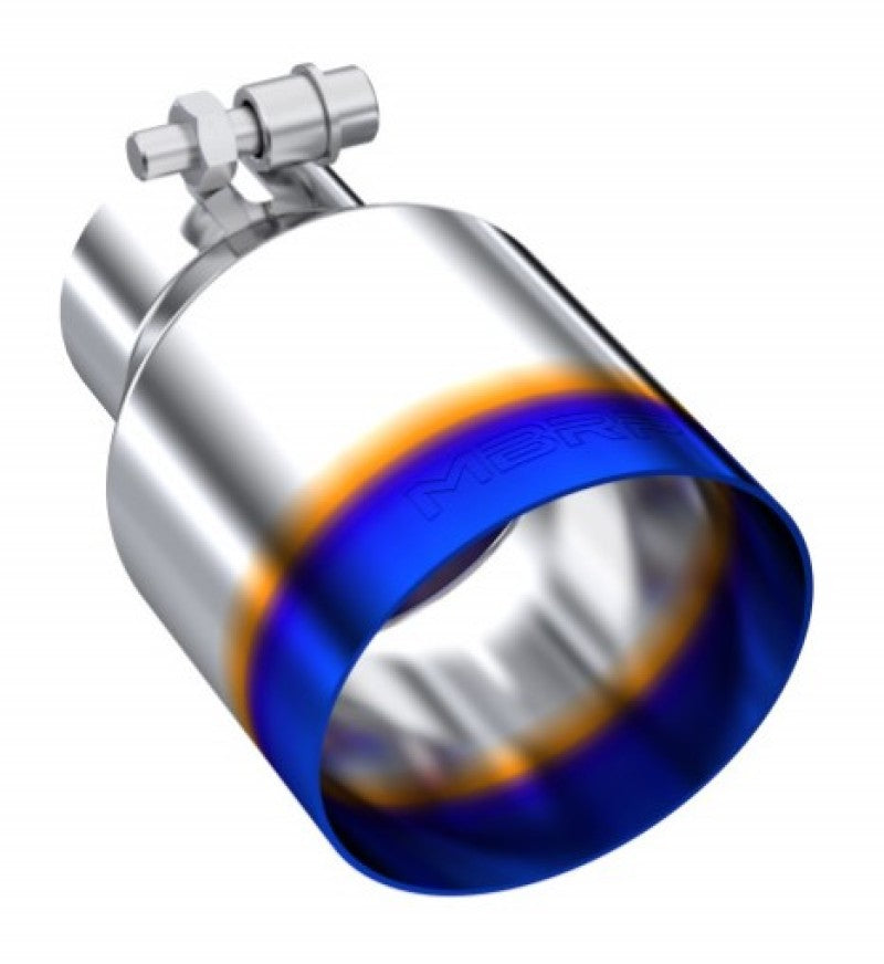 MBRP Burnt End Tip 2.5 ID 4 ID Out 6.5 length Single Wall Angle Cut 304 Stainless Steel.